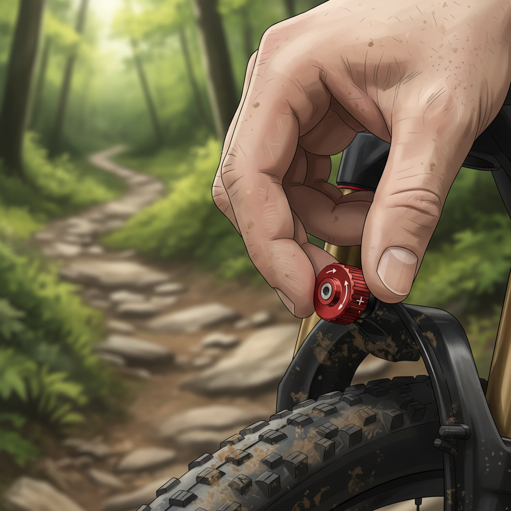 Ajustar os botões de rebote e compressão permite que a bike se adapte a diferentes tipos de terrenos técnicos.