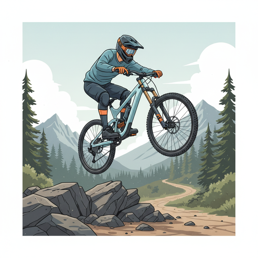 Equilíbrio, coordenação e técnica apurada são cruciais para manobras como esta. Uma bicicleta bem ajustada e um corpo preparado permitem ao ciclista desafiar os limites e explorar cada obstáculo com confiança.