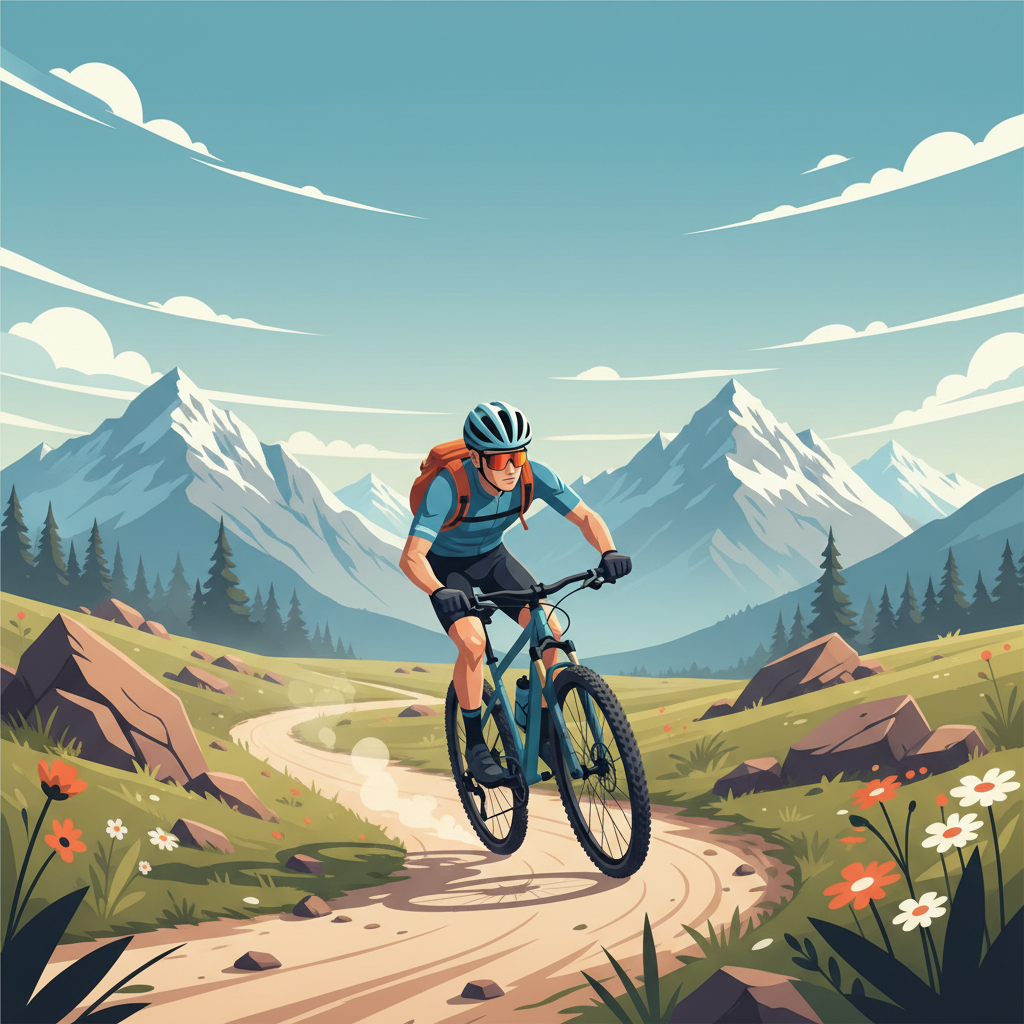 Ciclista desfrutando de uma trilha em meio à natureza, ressaltando a importância da manutenção para a prática segura e prazerosa do ciclismo em diversos ambientes.