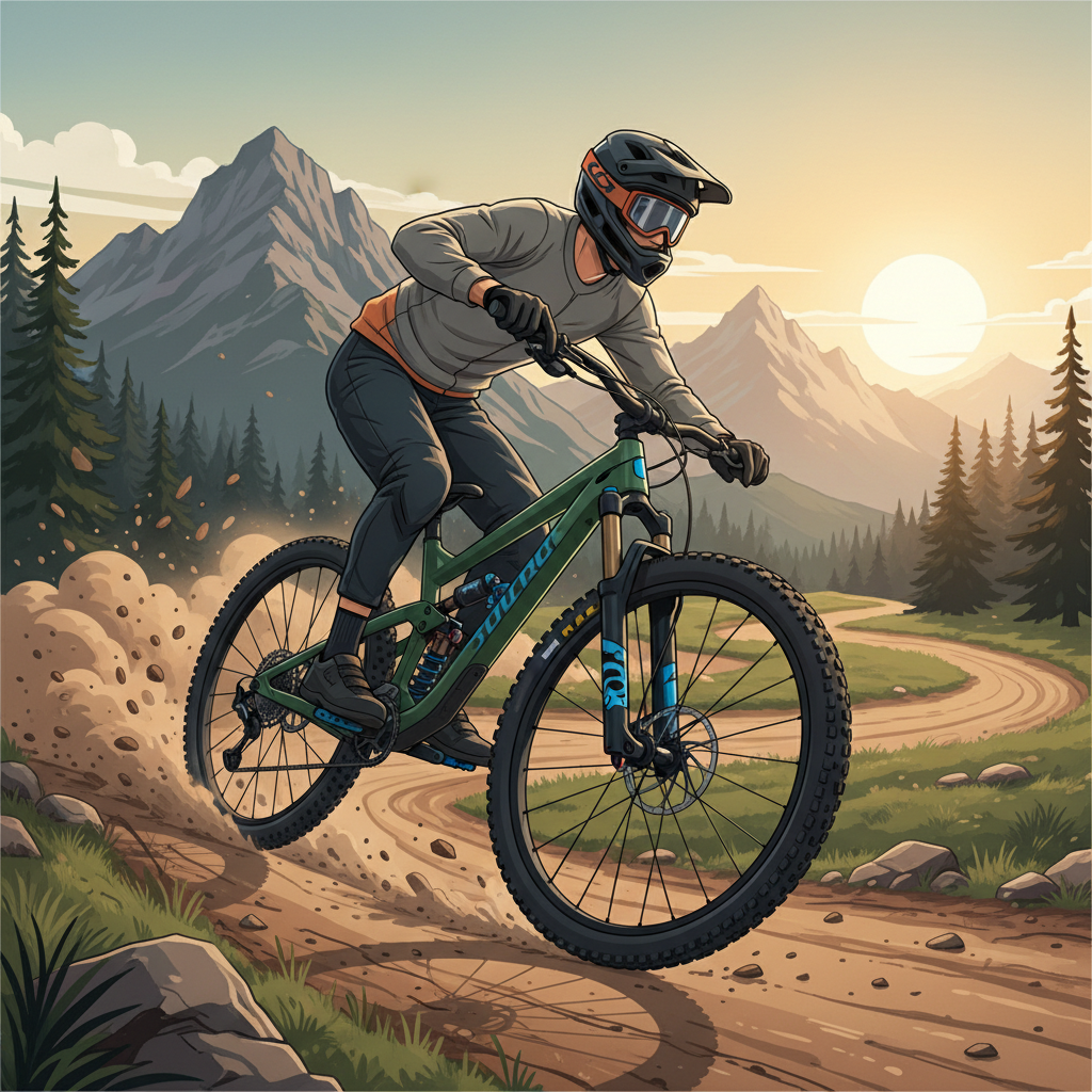 Cores sólidas e vibrantes, como este verde musgo intenso com detalhes em azul, refletem a personalidade do ciclista nas trilhas de 2026.