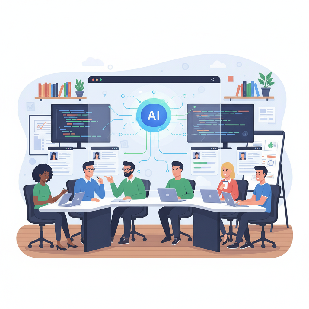 Um chatbot de IA demonstra trilhas de aprendizagem personalizadas para colaboradores, evidenciando o papel da tecnologia no desenvolvimento contínuo e engajamento profissional.