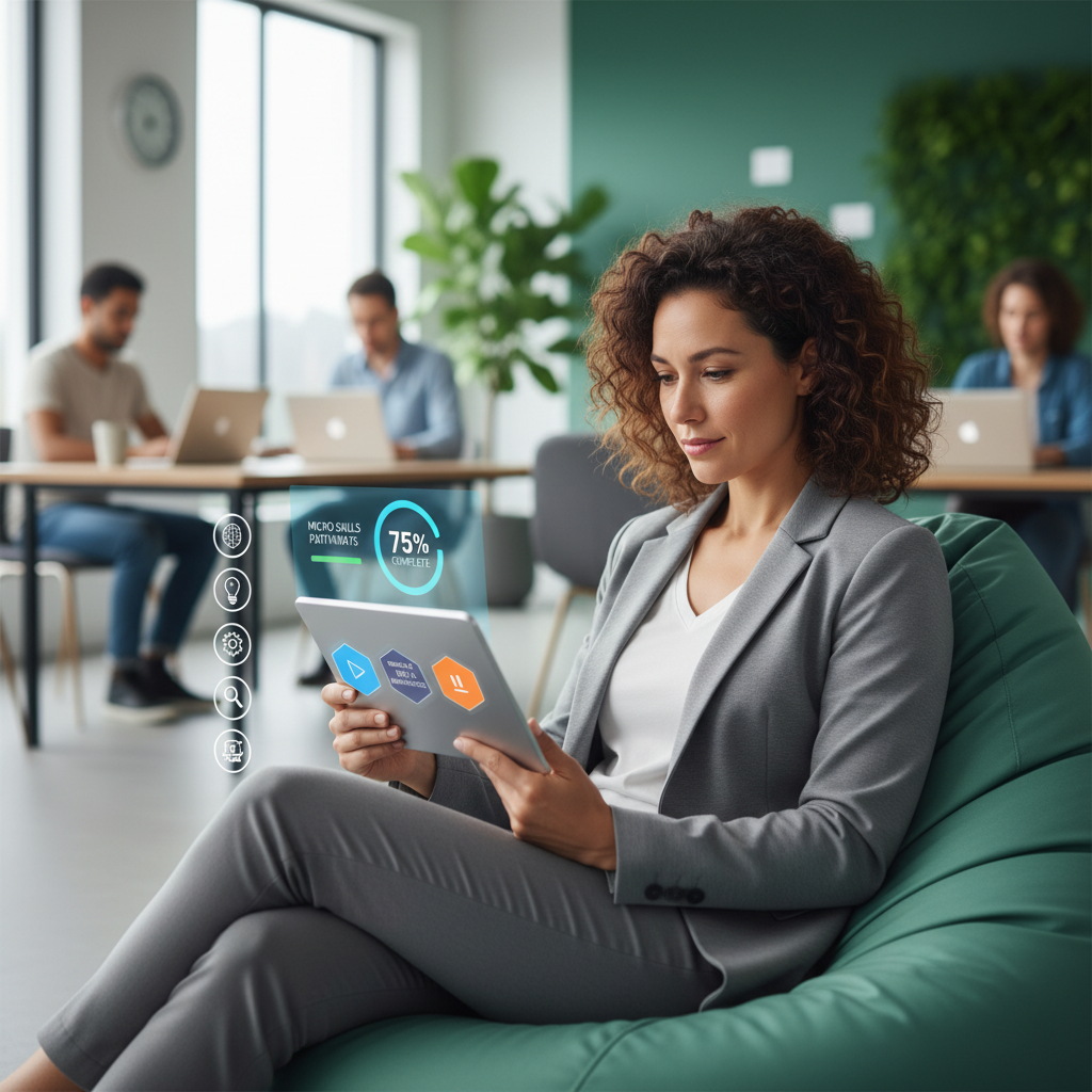 Aprendizado personalizado: Cada colaborador pode seguir uma trilha de aprendizado adaptada às suas necessidades, focando em micro-habilidades relevantes para seu plano de carreira.