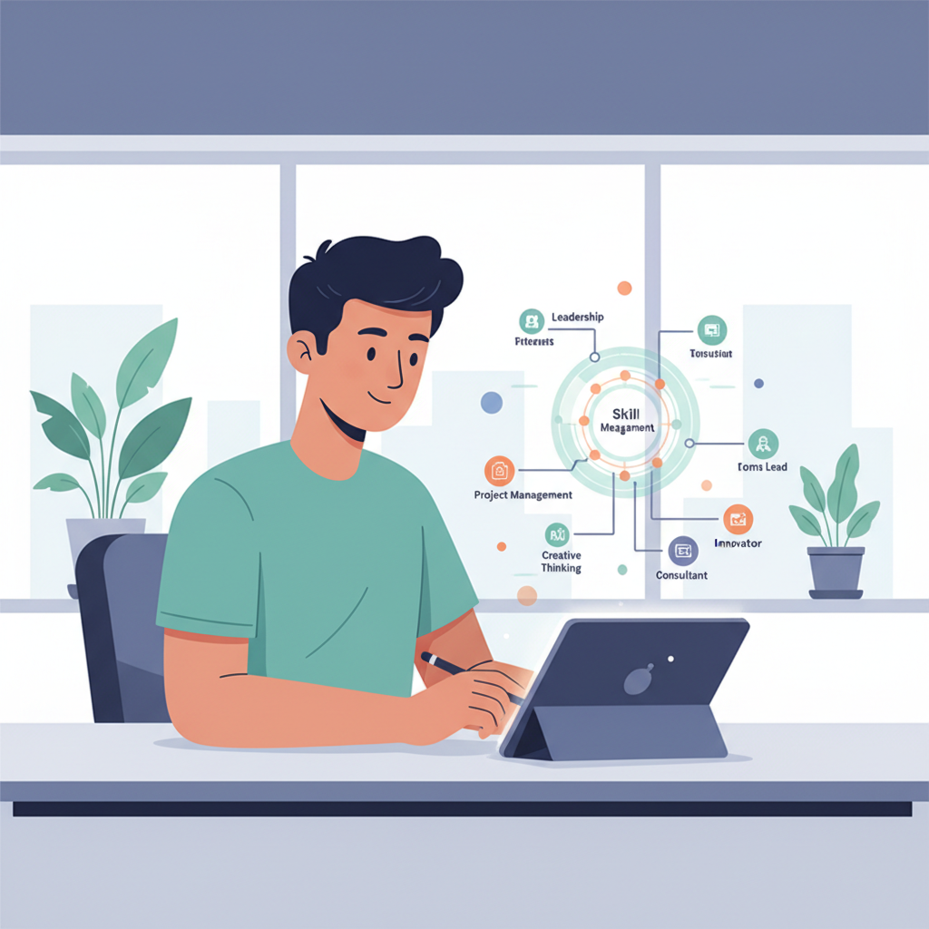 O colaborador no centro da sua jornada de desenvolvimento, com o auxílio de ferramentas digitais.