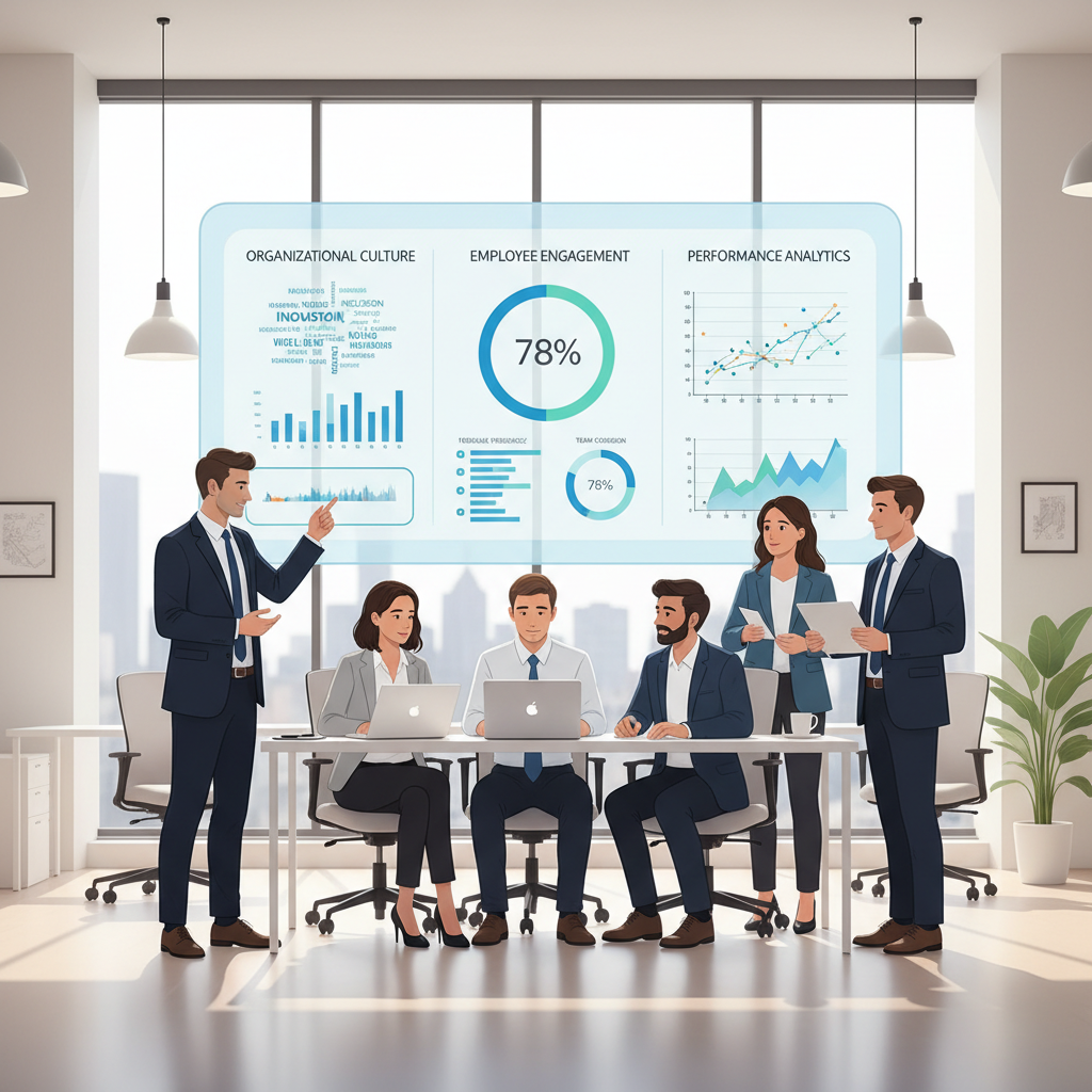 Profissionais de RH utilizam a tecnologia para analisar dados e obter insights sobre a cultura organizacional.