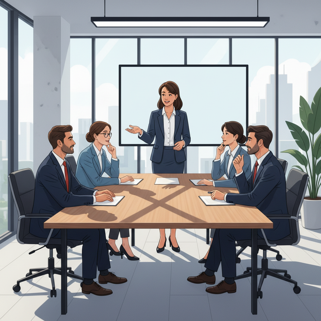 Em uma reunião, as dinâmicas de poder e as emoções não ditas moldam as interações e resultados da equipe.