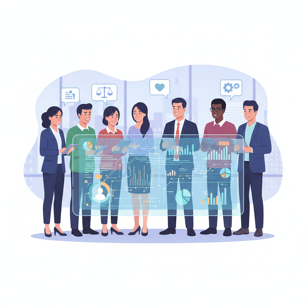 Colaboração entre RH e tecnologia é fundamental para garantir a ética e a equidade dos algoritmos de IA na gestão de pessoas.